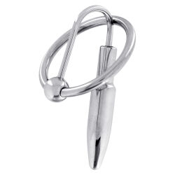 Мастурбатор / катетер для уретры "Steel Power Tools - Penis Plug with Glans Ring 28 mm."