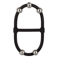 Кольцо-утяжка / разделитель мошонки "Steel Beaded Dual Silicone Maximizer"